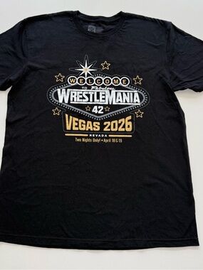 WWE WrestleMania 42 Vegas 2026 Black Graphic Tee